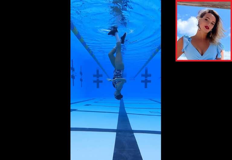 Nadadora faz sucesso na web com moonwalk invertido