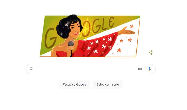 Doodle do Google lembra os 101 anos de Elizeth Cardoso