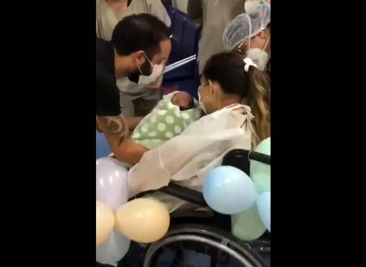 Vídeo: mãe conhece filho recém-nascido após ficar 18 dias intubada