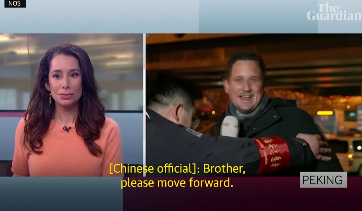 VÍDEO: repórter holandês é arrastado por policial chinês durante reportagem ao vivo nos Jogos Olímpicos de Inverno