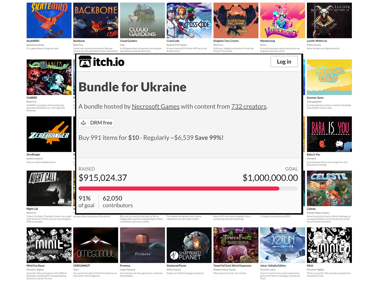 Para ajudar a Ucrânia, plataforma de jogos indies cria pacote com quase 600 games por R$ 51