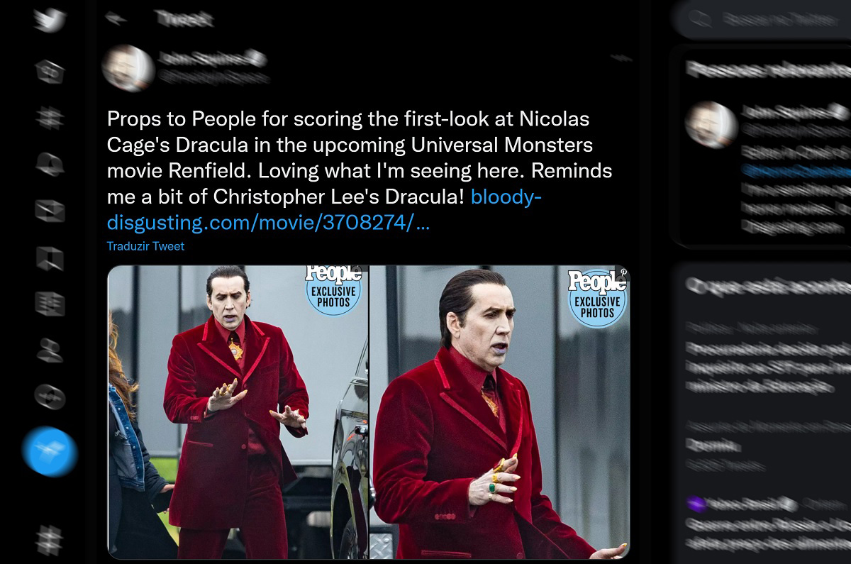 Internautas ficam animados com fotos vazadas de Nicolas Cage no papel de Drácula