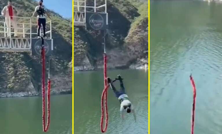 VÍDEO: bungee jumping arrebenta e quase causa uma tragédia em Salta, na Argentina