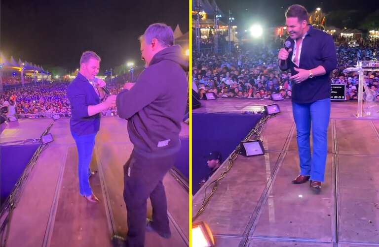 Físico do cantor Eduardo Costa em show em Barretos chama a atenção dos fãs; veja o vídeo