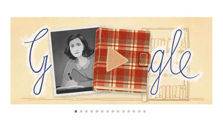 Doodle do Google deste sábado homenageia os 75 anos da publicação do diário de Anne Frank