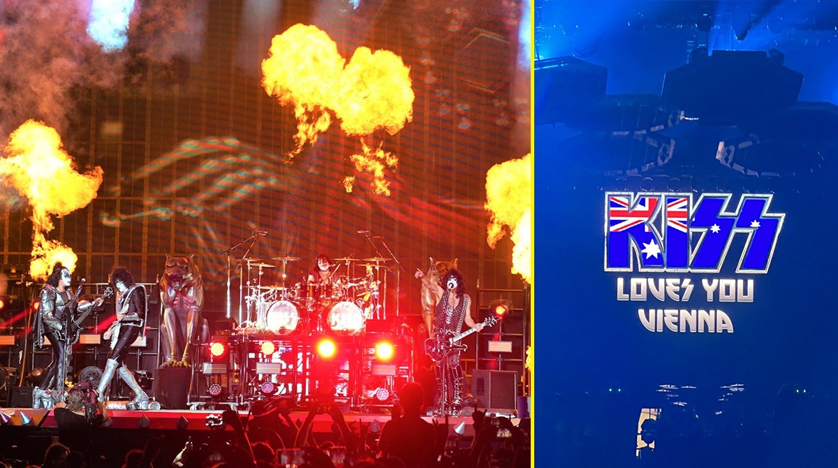Kiss encerra show na Áustria e exibe bandeira da Austrália