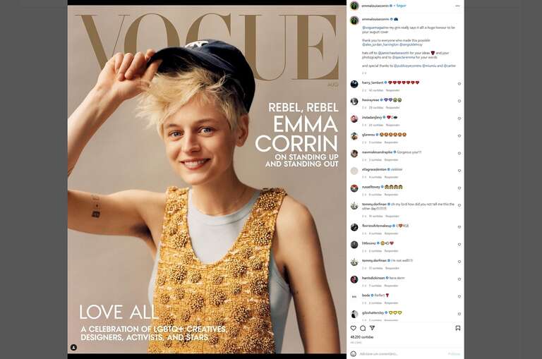 Atriz britânica Emma Corrin é a primeira não-binária a ser capa da Vogue nos EUA