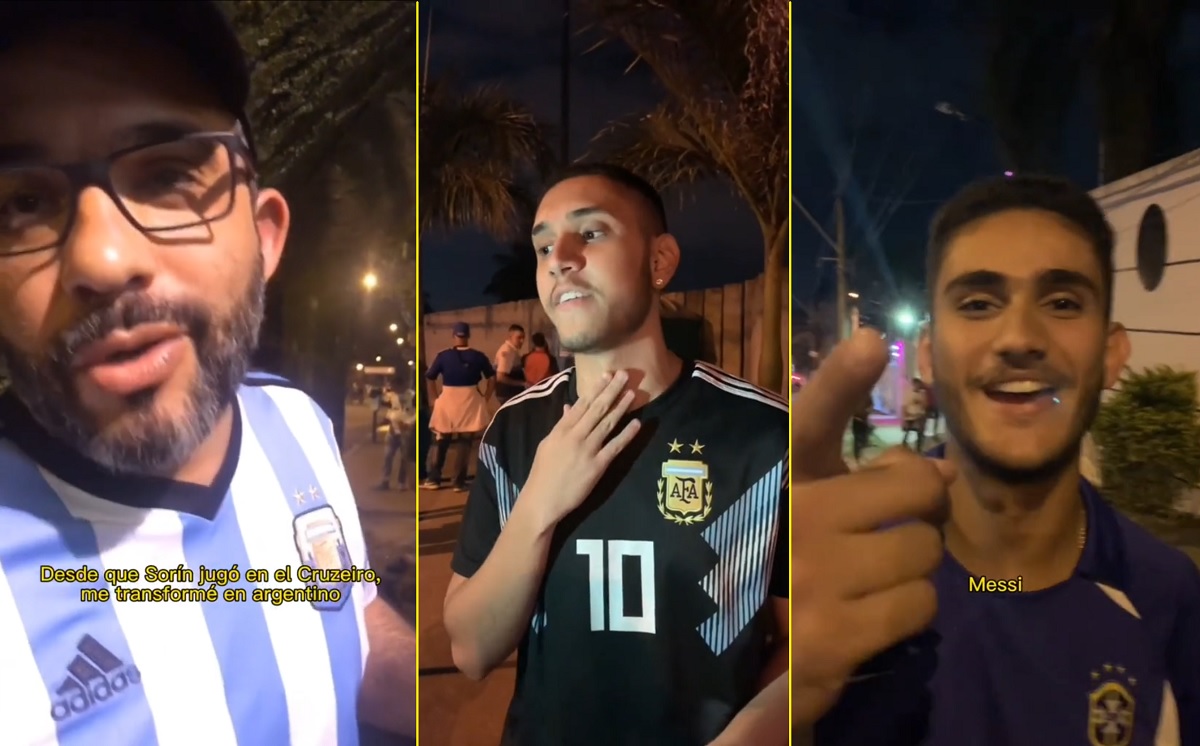 VÍDEO: torcedores brasileiros mostram paixão pela Seleção Argentina e causam polêmica na web