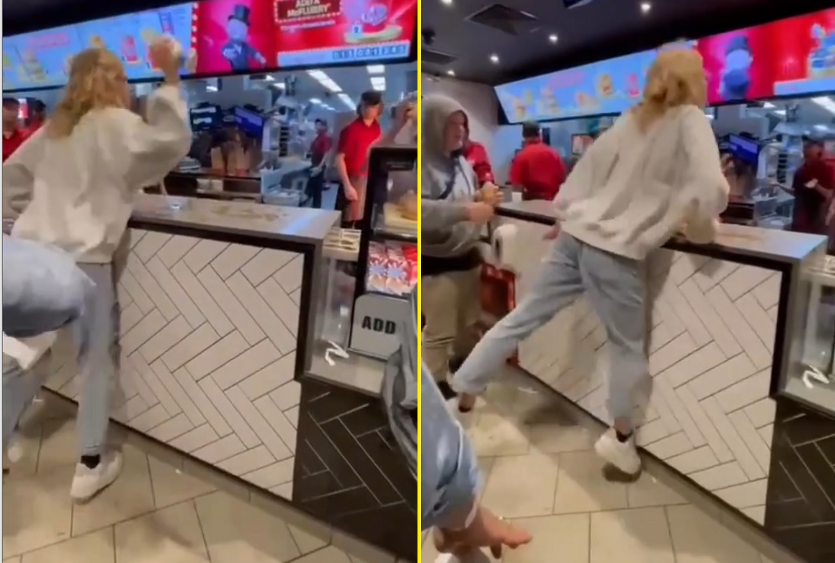 VÍDEO: alterada, australiana xinga e joga bebidas em funcionários do McDonald&#39;s