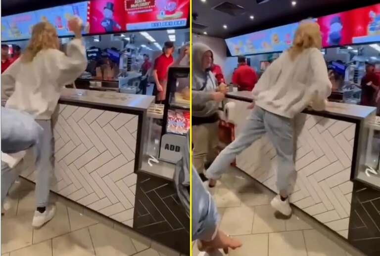 VÍDEO: alterada, australiana xinga e joga bebidas em funcionários do McDonald's