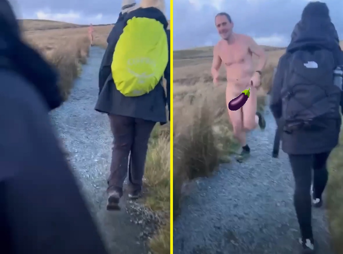 VÍDEO: mulheres que caminhavam em trilha no Reino Unido são surpreendida por homem pelado 
