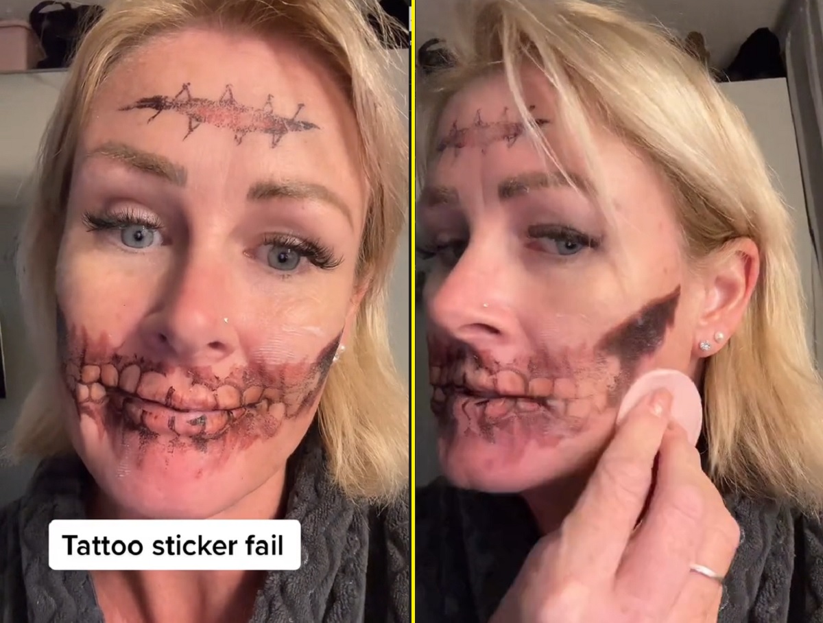 Britânica viraliza no TikTok após pedir ajuda para tirar do rosto uma tatuagem falsa de Halloween