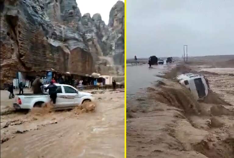 VÍDEO: chuva forte causa inundação na histórica cidade de Petra, na Jordânia