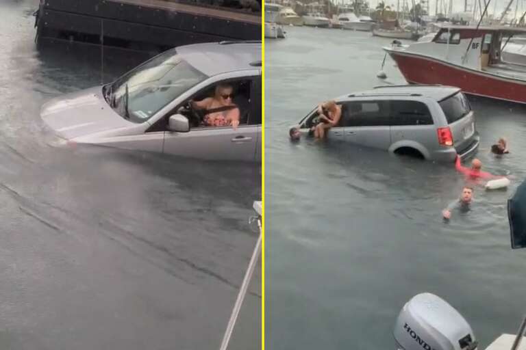 VÍDEO: em visita ao Havaí, turista usa GPS e acaba com carro dentro do mar no porto de Honokohau 