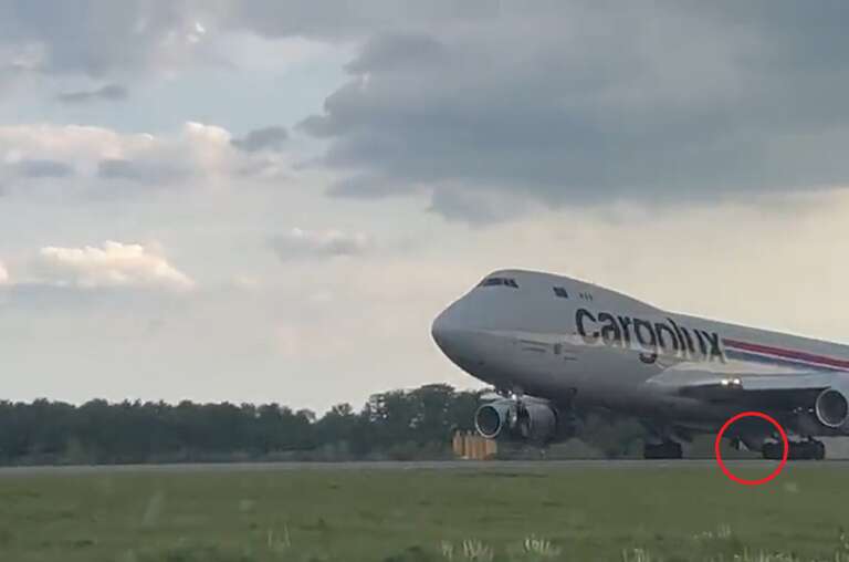 VÍDEO: avião de carga perde trem de pouso ao aterrissar no aeroporto de Luxemburgo