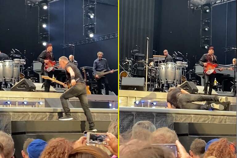 VÍDEO: cantor americano Bruce Springsteen cai no palco durante show em Amsterdã