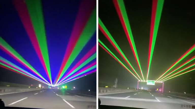 VÍDEO: lasers instalados em rodovia da China para "evitar sono" de motoristas intriga internautas