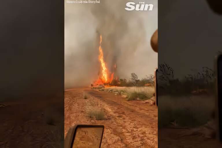 VÍDEO: tornado de fogo destrói quilômetros de vegetação em fazenda na Austrália