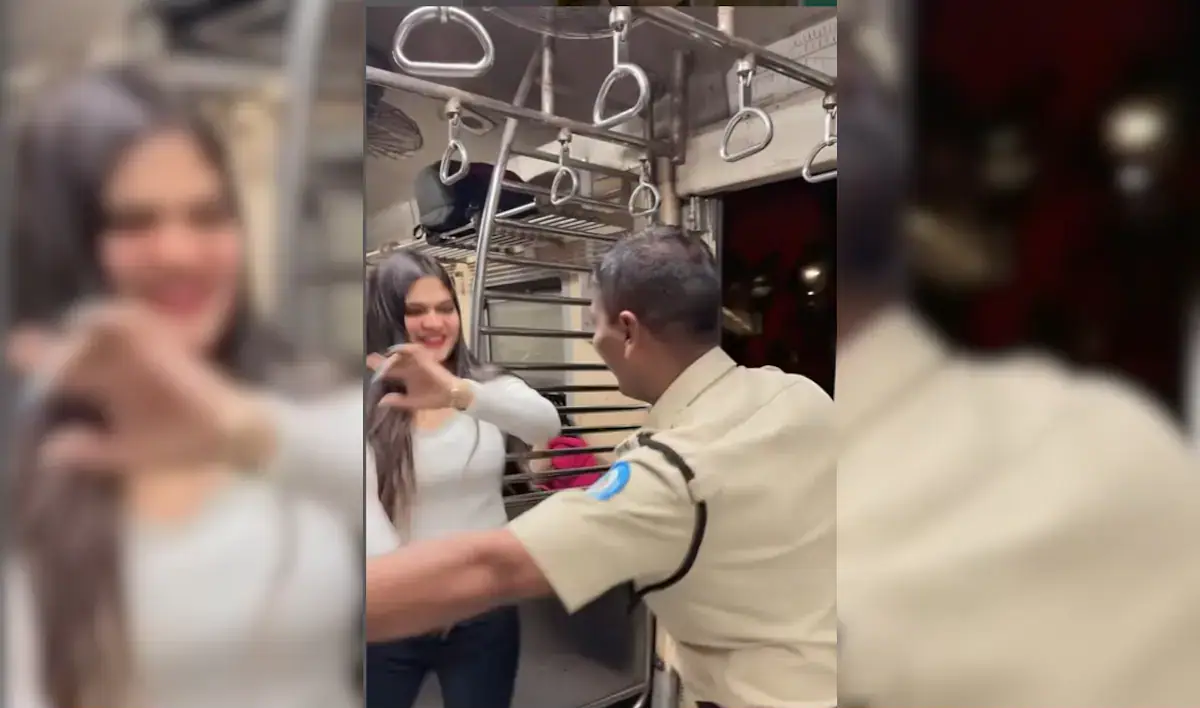 VIRAL: policial indiano causa polêmica ao dançar com passageira de trem em Mumbai; assista!