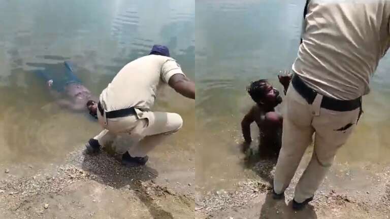 VÍDEO: polícia é acionada após “corpo” ser visto boiando em lago na Índia, mas era apenas um homem se refrescando