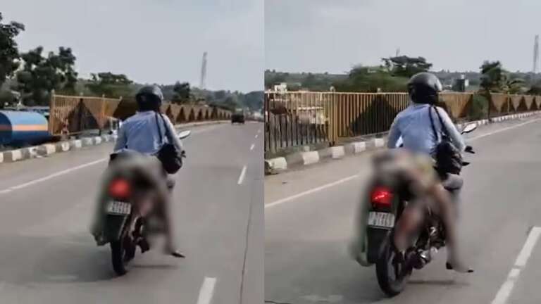 VÍDEO: indiano é flagrado carregando corpo da esposa na traseira da moto, na rodovia que liga Nagpur a Jabalpur