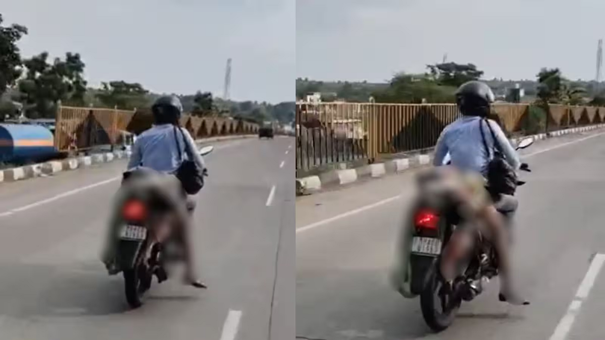 VÍDEO: indiano é flagrado carregando corpo da esposa na traseira da moto, na rodovia que liga Nagpur a Jabalpur
